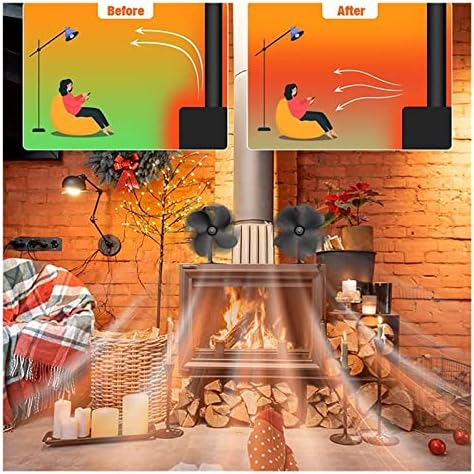 Lynlyn Black Fireplace 4 Foot de fogão a calor Logro de madeira queimador de madeira Eco amigável fã silencioso casa