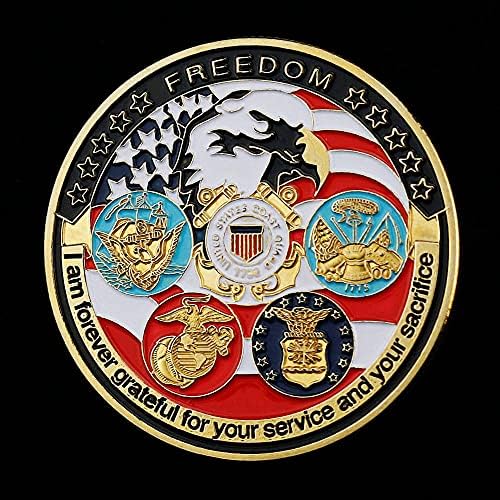 USA NAVY Exército Guarda Costeira Liberdade Águia Obrigado Desafio Coin Um presente para moeda comemorativa veterana