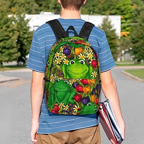 Mochila Ocelio Frog, laptop unissex Backpack, Backpack da faculdade, mochila de viagem de lazer