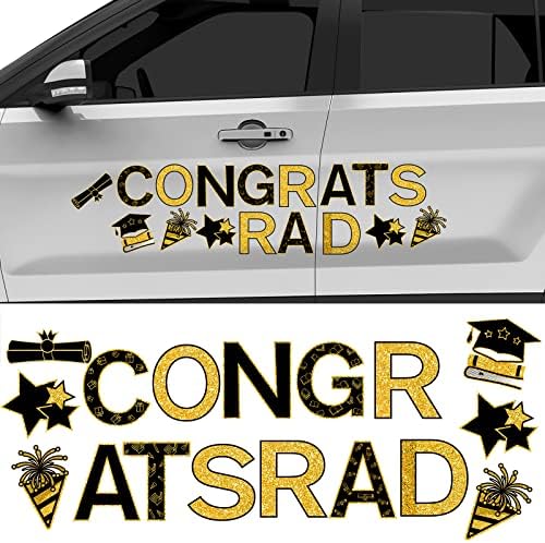 16 PCS Conjunto de carros de graduação Parabéns Parabéns ímãs de pós -graduação para decoração de carros de graduação