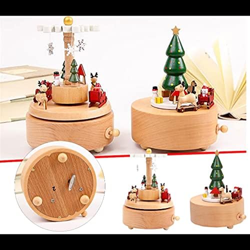 N/A Caixa de Música de Música de madeira Festa de Natal Tree Carousel Boxes Gift Christmas (Cor: A, Tamanho