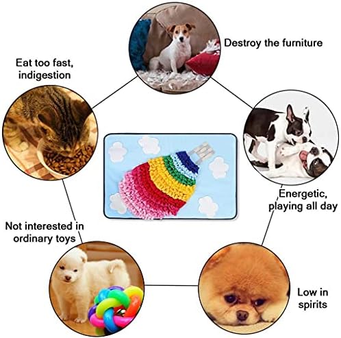 FEGOCLT Pet Dog Snuffle Mat Puzzle Puzzle Toy Treinamento interativo Treinamento Feeding Blanket Rainbow Hot Air Balloon Snufle Game Treining Tat