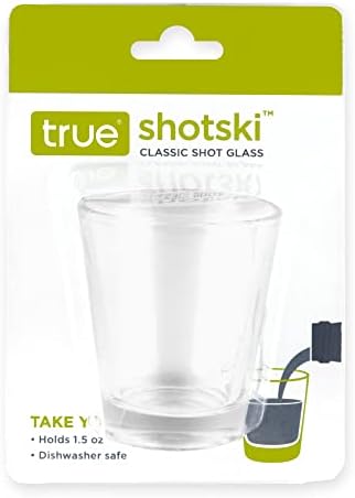 True Classic Shot Glass, 1,5 onça de vidro, lava -louças seguro, coquetel de coquetel, vidro transparente, conjunto de 1