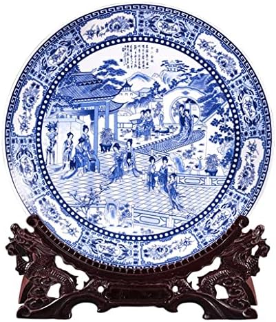Porcelana de porcelana TJLSS Placa decorativa Ornamento de placa decorativa Novo sala de estar em estilo chinês Deco