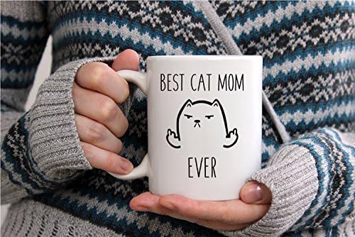 Aw Mestle Best Cat Mom - Funny Cat Caneca - Caneca de Caneca de 11 onças Grumpy Caneca de gato para mulheres caneca de gato zangada, caneca rabugada - perfeita para o Dia das Mães