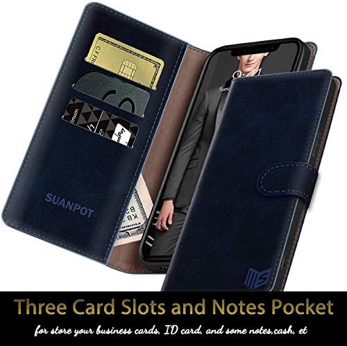 Suanpot para Samsung Galaxy S9+ / S9 Plus 6.2 Caixa de carteira de couro com titular de cartão de crédito de bloqueio de RFI