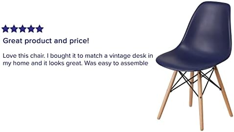 Flash Furniture Elon Series Navy Cadeira de plástico com pernas de madeira