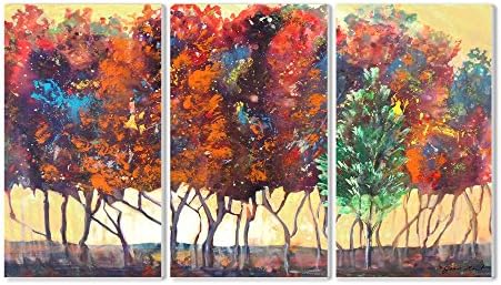 Stuell Home Decor Autumn Sunset 3 peças Três de placa de parede de parede, 11 x 0,5 x 17, orgulhosamente feita nos EUA