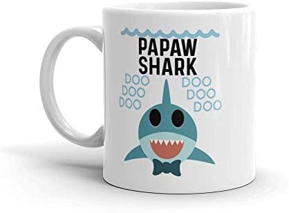 Caneca/xícara de café/xícara de caneca/xícara de café da papaw de tubarão - Dia dos pais para pai pai avô