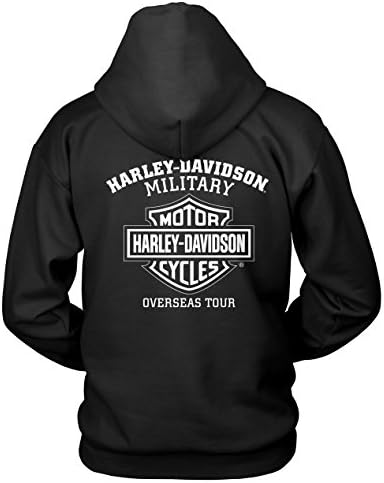 Militar de Harley -Davidson - Capuz de pulôver de caveira preta masculina - Tour no exterior | Feito à mão Willie