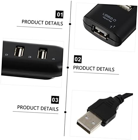 Mobestech 2 PCs 4 Porta Hub USB Splitter Extenders USB Hub USB 4 Porta Adaptador USB USB 2. 0 Adaptador 4 Ways Adaptador USB Portátil USB 2.0 Splitter Usb Extlender Hub USB Dispositivo de extensão USB Black Abs Abs