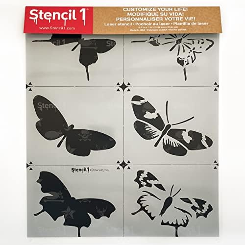 Estêncil1 estêncil de borboleta 8,5 x 11 polegadas conjunto de 2 camadas para pintar na parede, tela, decoração de casa DIY Art- atraente,