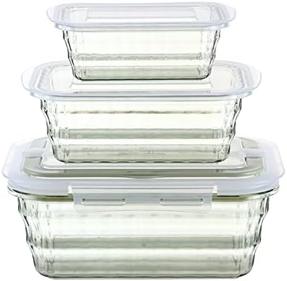 Conjunto de taiuloo de 3 recipientes de armazenamento de alimentos, salada de BPA com tampas, recipiente de almoço