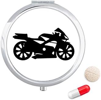 Motocicleta mecânica contorno preto capa de pílula de bolso de bolso caixa de armazenamento dispensador de recipiente