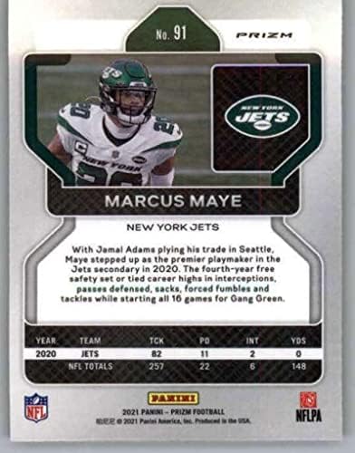 2021 Panini Prizm Prizm Red Ice #91 Marcus Maye New York Jets NFL Football Trading Card