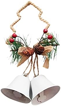 Decorações de Natal, árvore de Natal Sinos duplos pinheiros falsos Pinecones da porta do arco Ornamentos de parede de parede pendurados férias de férias rústico charme decoração ornamentos
