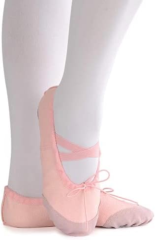 Bestgift todas as idades de sapatos de balé para menininha menino e bailarinas adultas de couro de couro de dedo do pé