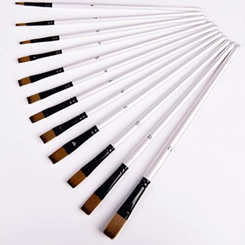 N/A Conjunto de 12 escovas de aquarela de alça de madeira de nylon para aprender suprimentos de escova de arte de pintura