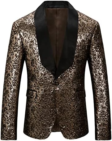 Jaqueta de terno blazer de vestido floral masculino de um botão de festas de baile de festas de bombas de luxo slim slim fit wedding