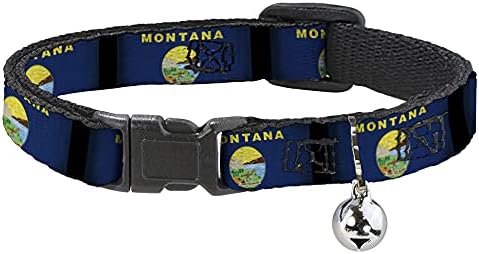 Cat Collar Breakaway Montana Flags2 8 a 12 polegadas 0,5 polegadas de largura