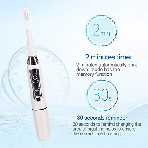 Escova de dentes elétrica Sonic para casais Bateria de dentes brancos Pincel com 3 cabeças de escova de substituição à prova d'água