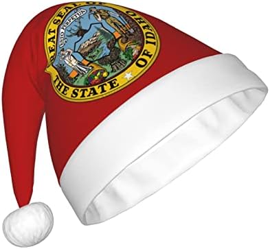 Zaltas SEAL OF Idaho Christmas Hat for Adult Soft confortável Papai Noel Chapéus para o Ano Novo de Ano Novo Festas de Festas