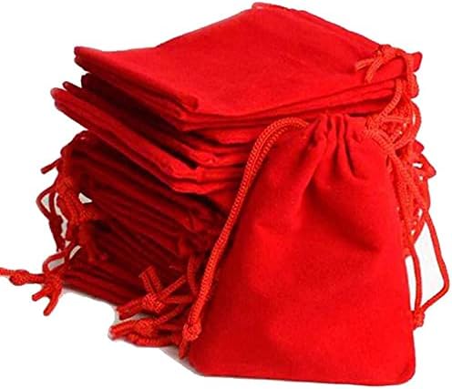 Red Velvet 5x5 polegadas Aprox Potli Presente bolsas de presente