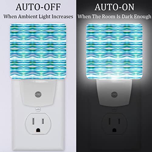 Rodailycay sensor leve a onda de água clara, 2 pacotes de luzes noturnas se conectam na parede, luz noturna de LED branca quente para viveiro, quarto, banheiro, corredor, quarto infantil, escadas