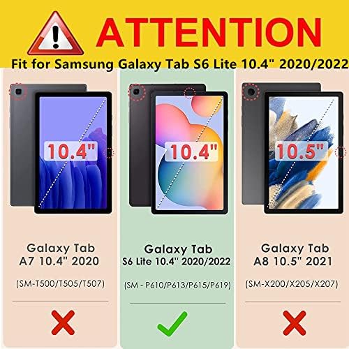 Case com loop de estilos para o Galaxy Tab S6 Lite 10.4 2020/2022 Sono/acordar automático com a tampa do suporte de proteção elástica