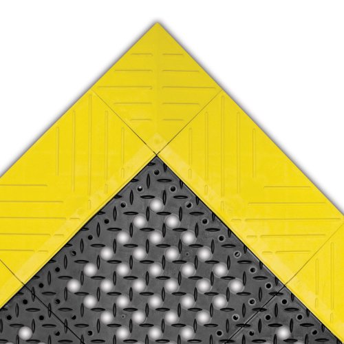 Notrax 620 Diamond Flex-Lok ™ Tapa de drenagem modular ergonômica, 30 x 36 preto/amarelo