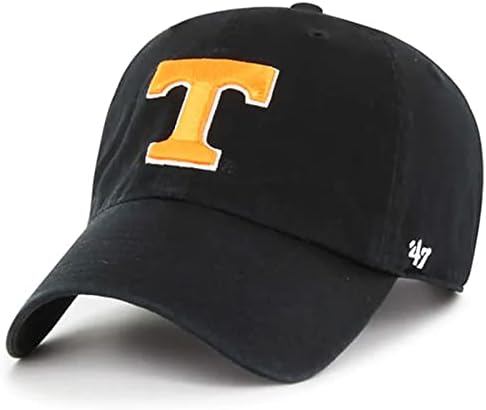 '47 Voluntários do Tennessee masculino Limpe o Strapback Black Hat com Orange Logo