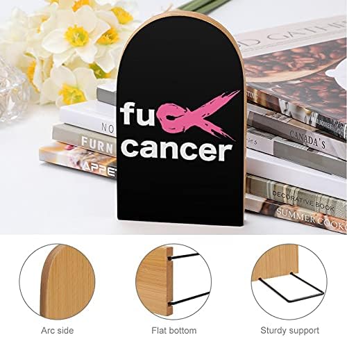 Foda -se o Livro do Câncer Termola para Prateleiras de Livros de Livros de madeira para livros pesados ​​divisor moderno decorativo