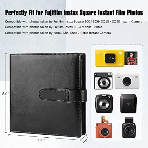 2packs, 192 bolsos álbum de fotos para Fujifilm Instax Square SQ1 SQ6 SQ10 SQ20 Câmera instantânea, Fujifilm Instax