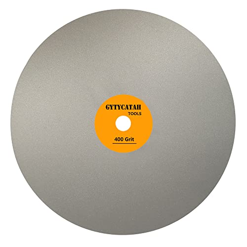 Gytycatah Diamond Plat Lap Disc, 8 x 1/2 Arbor 400 Grit, Roda de volta com revestimento de diamante para gemia de