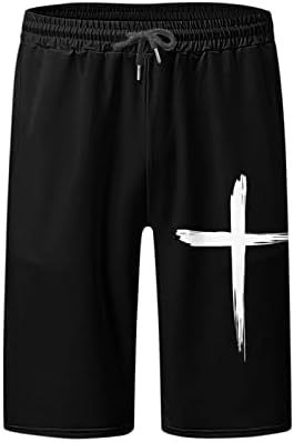 Shorts y Fit Men Casual Impresso Summer Mid da cintura Shorts de cordão com bolsos Tênis de homens curtos