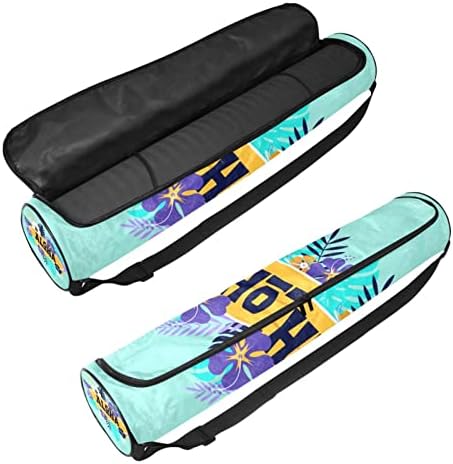 Saco de tapete de ioga, Sufboard Aloha com Flower Exerche Exercício Transitador de ioga Saco de transporte de tapete de ioga com