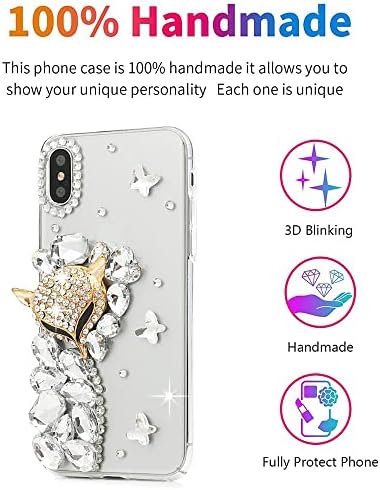 AS-ZEKE ELEGANT PHELEM CASE Série de casos de borboleta Lace Handmdae Design compatível com T-Mobile Revvl 4 6,22 polegadas