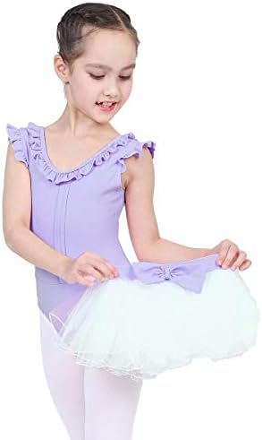 S.Lemon Ballet Leotards for Girls, Kids Ruffle Ruffle Mleeless Dance Vest