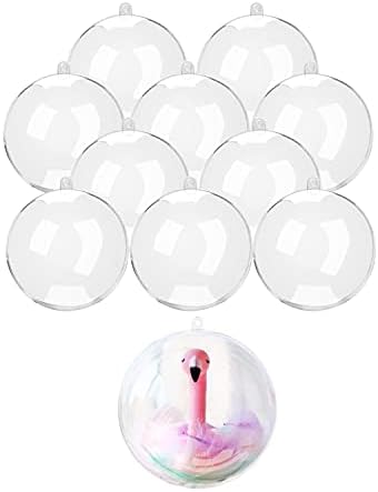 Zuokemy 10 PCs 3,14 polegadas enchimento transparente de plástico de plástico chamado DIY Ball Ball Transparent Christmas, aniversário, casamento, festas e enfeites de decoração em casa)