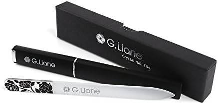 Arquivo de unhas de vidro premium com estojo - G.Liane Professional Crystal Upnail Files Manicure Perfect Set para homens Men