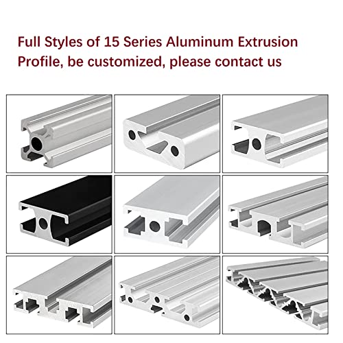 MSSOOMM 10 PACK 1515 Comprimento do perfil de extrusão de alumínio 31,5 polegadas / 800 mm preto, 15 x 15mm 15 Série T Tipo t-slot t-slot European Standard Extrusions Perfis
