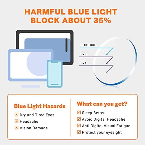 Efe sem aro de leitura de óculos leitores para homens homens 2.0 Luz leves bloqueio de luz sem moldura Anti -brilho Tartaruga