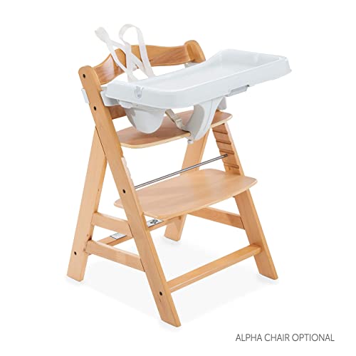 Bandeja alfa de hauck + arnês de 5 pontos, 3 em 1 conjunto de mesa para Hauck Wooden Highchair Alpha +, mesa ajustável em profundidade,