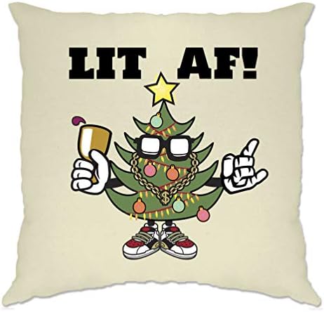 Tim e Ted Christmas Cushion Capa iluminada Af Festive Tree Light Decoração da temporada de férias PUN NATURAL
