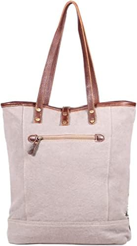 Myra Bags Pure Canvas, Leather & Tag Tote Bag S-1887