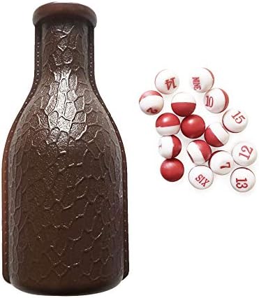 Jogos de bilhar Ispirito Kelly Pool Shaker garrafa com 16 bolinhas de bolas de bolas de bolas/bolas, garrafa marrom, ervilhas vermelhas