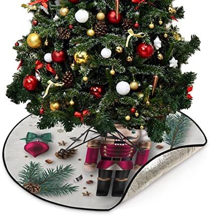 Cupada Christmas Nutcracker Snowflake Trepa de árvore de Natal Saia à prova d'água, galhos de pinheiro Pad Pad Pad Pad Pad para decoração de festa de férias 28.3in