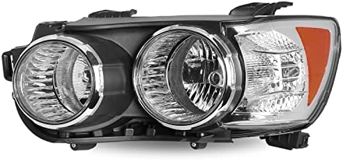 Sockir Halogen Fartlight Compatível com 2012- Chevy Sonic Black Interior com moldura cromada Substituição de hatchback OE Headlamp Lado do motorista esquerdo