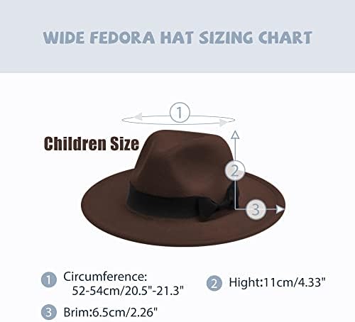 Chapéus de fedora larga para Kid Classic Panamá Melhor presente de Natal para meninos meninas