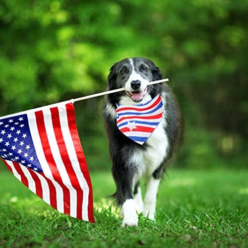 15 PCs 4 de julho do dia Bandanas Patriótico Bibs American Flag American Cat Ajusta Cat Férias de férias Lavagem Triângulo Triângulo